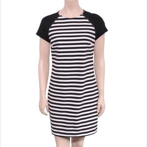Michael Kors Black and White Striped Dress